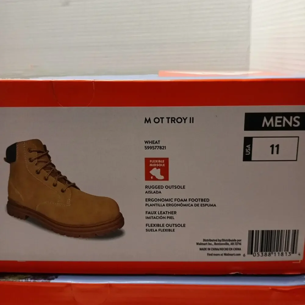 Ozark Trail Wheat Troy Boots Men's Size 11 Rugged Outsole‎ Faux Leather